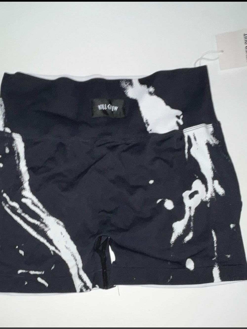 Kill Crew Black and White Marble-Effect Kids Shorts